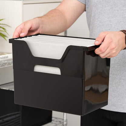 Small Desktop File Box with Open Lid, Clear