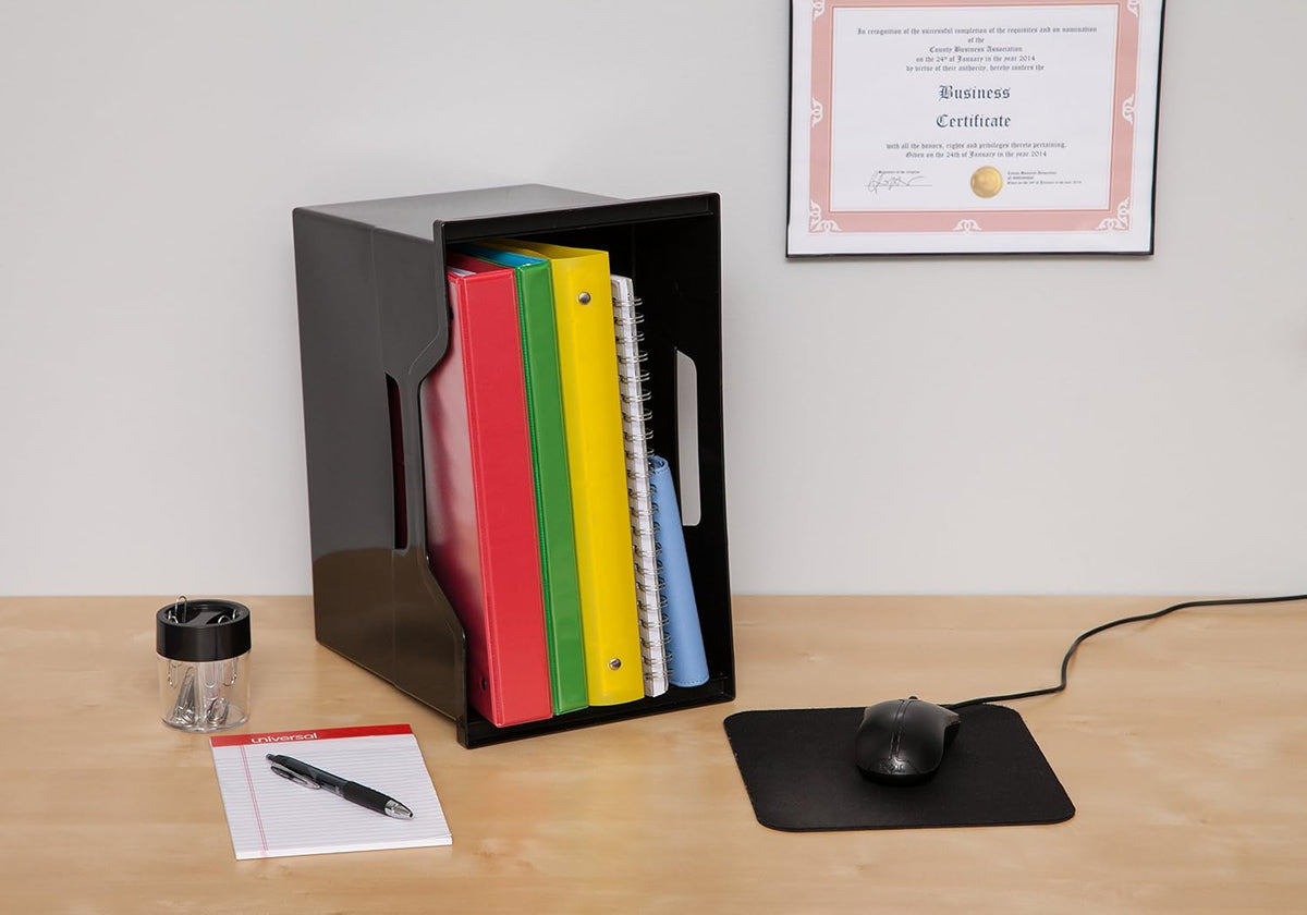 Small Desktop File Box with Open Lid, Clear