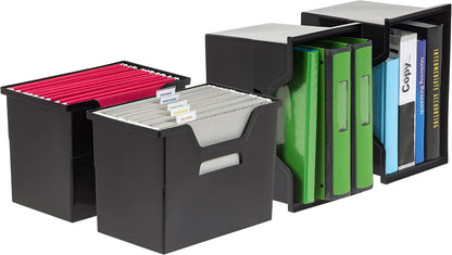 Small Desktop File Box with Open Lid, Clear