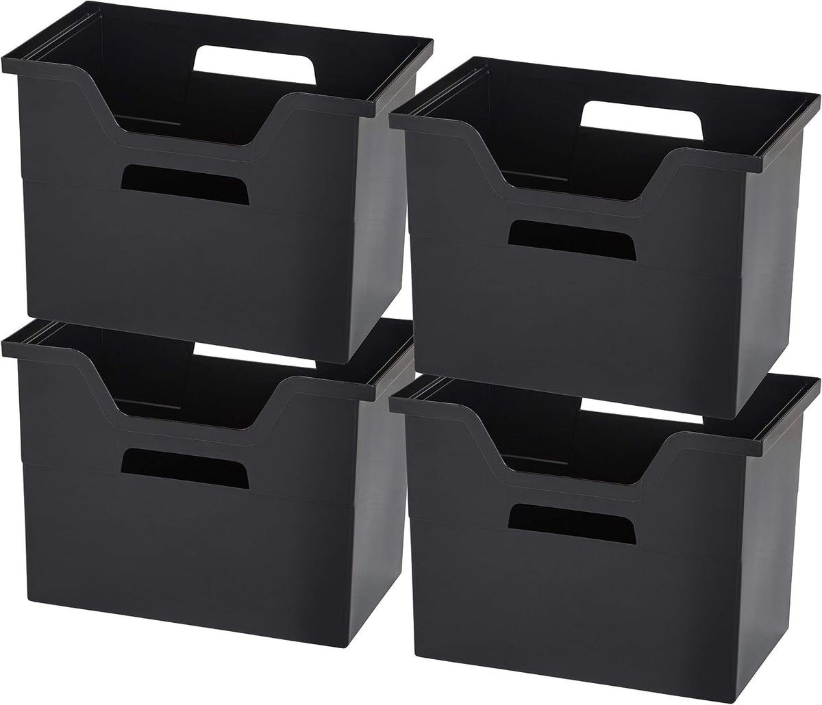 Small Desktop File Box with Open Lid, Clear