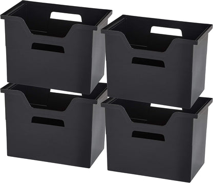 Small Desktop File Box with Open Lid, Clear