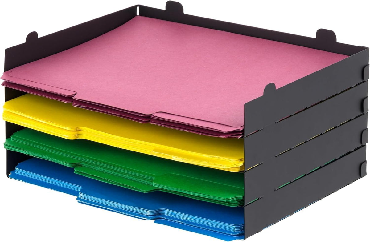 Small Desktop File Box with Open Lid, Clear