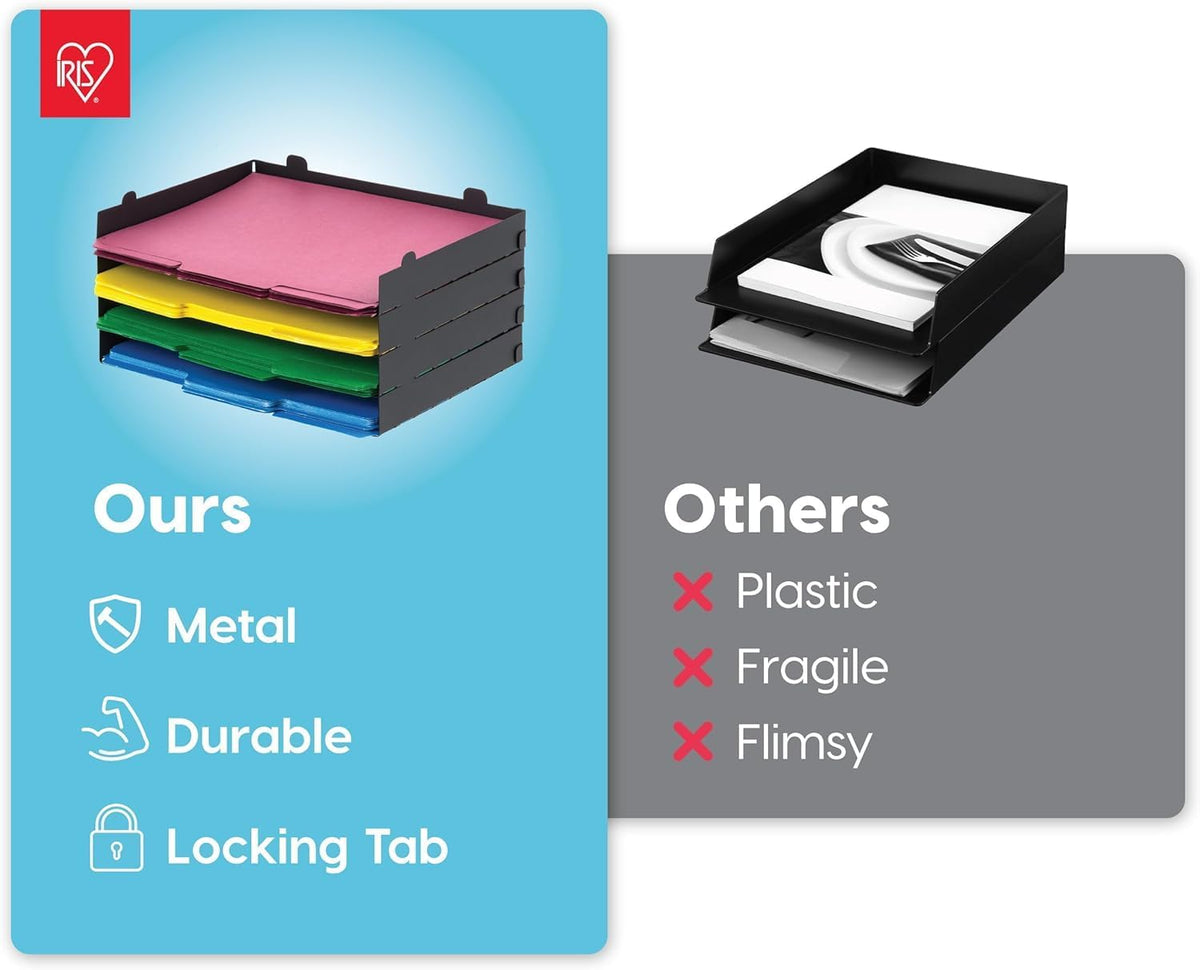Small Desktop File Box with Open Lid, Clear