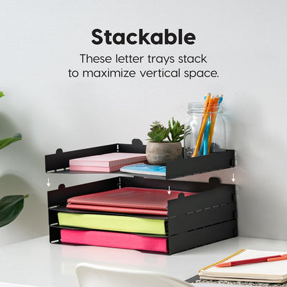 Small Desktop File Box with Open Lid, Clear
