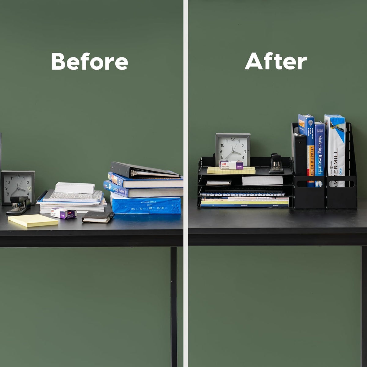 Small Desktop File Box with Open Lid, Clear