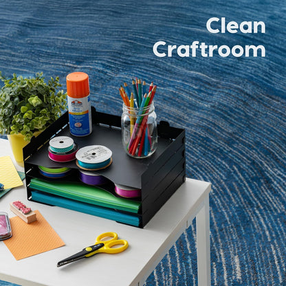 Small Desktop File Box with Open Lid, Clear