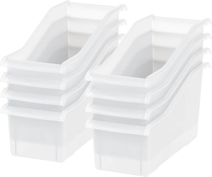 Small Desktop File Box with Open Lid, Clear