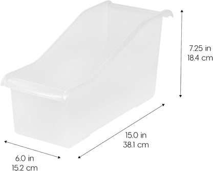 Small Desktop File Box with Open Lid, Clear