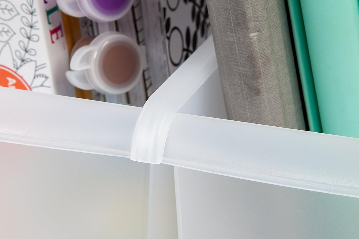 Small Desktop File Box with Open Lid, Clear