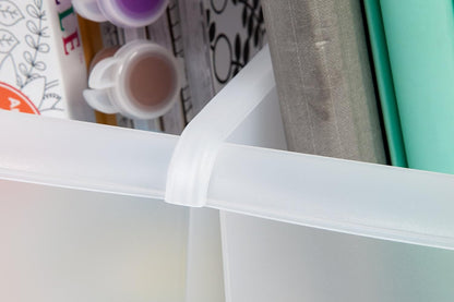 Small Desktop File Box with Open Lid, Clear