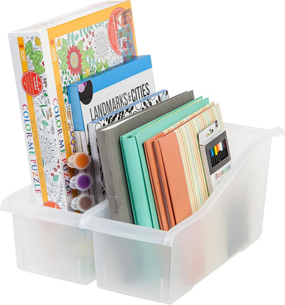 Small Desktop File Box with Open Lid, Clear