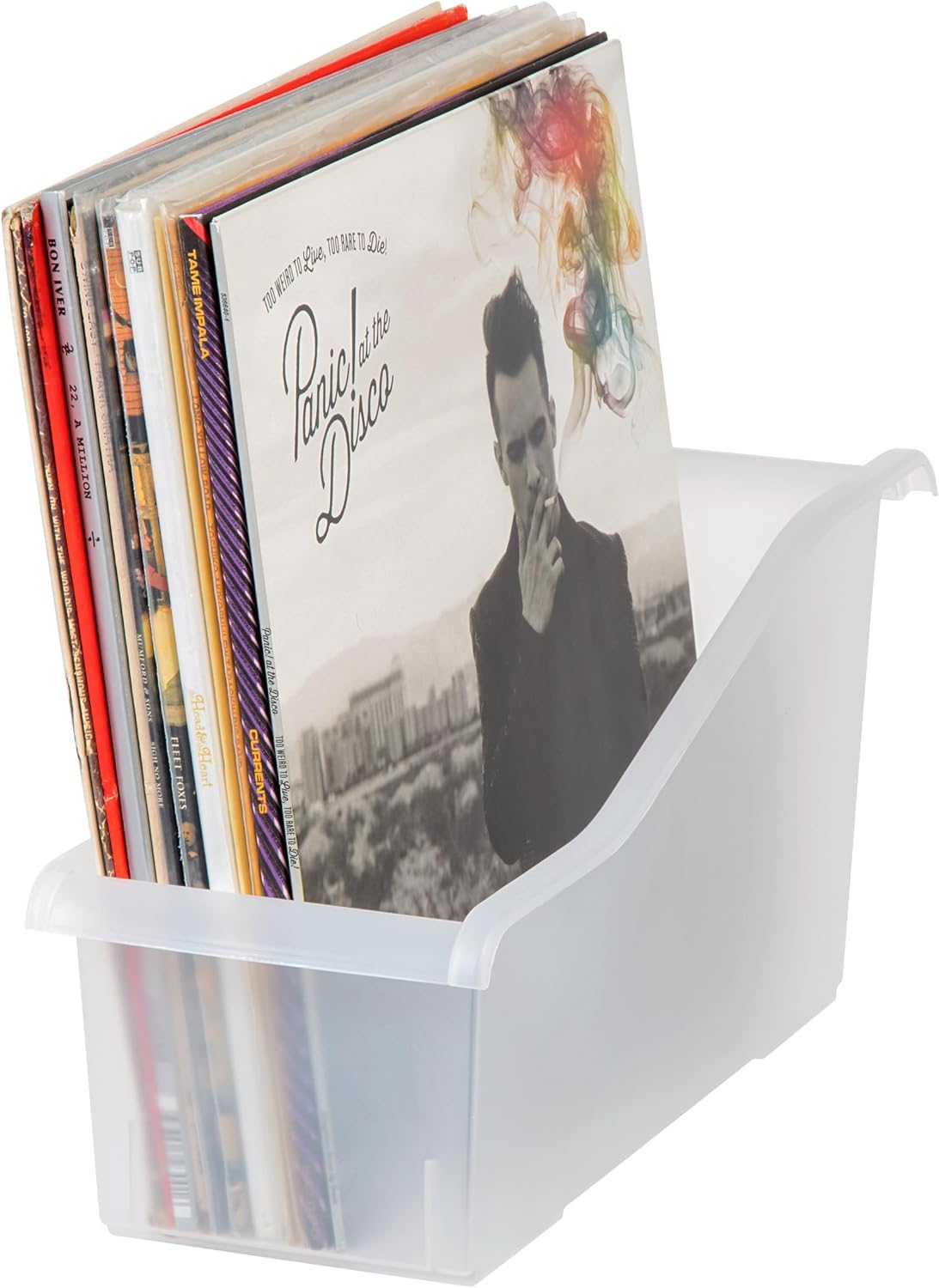 Small Desktop File Box with Open Lid, Clear