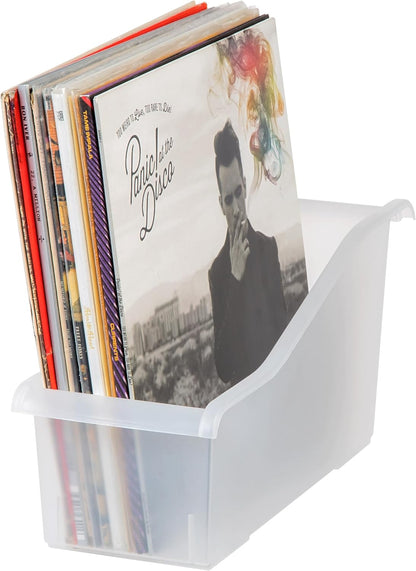 Small Desktop File Box with Open Lid, Clear