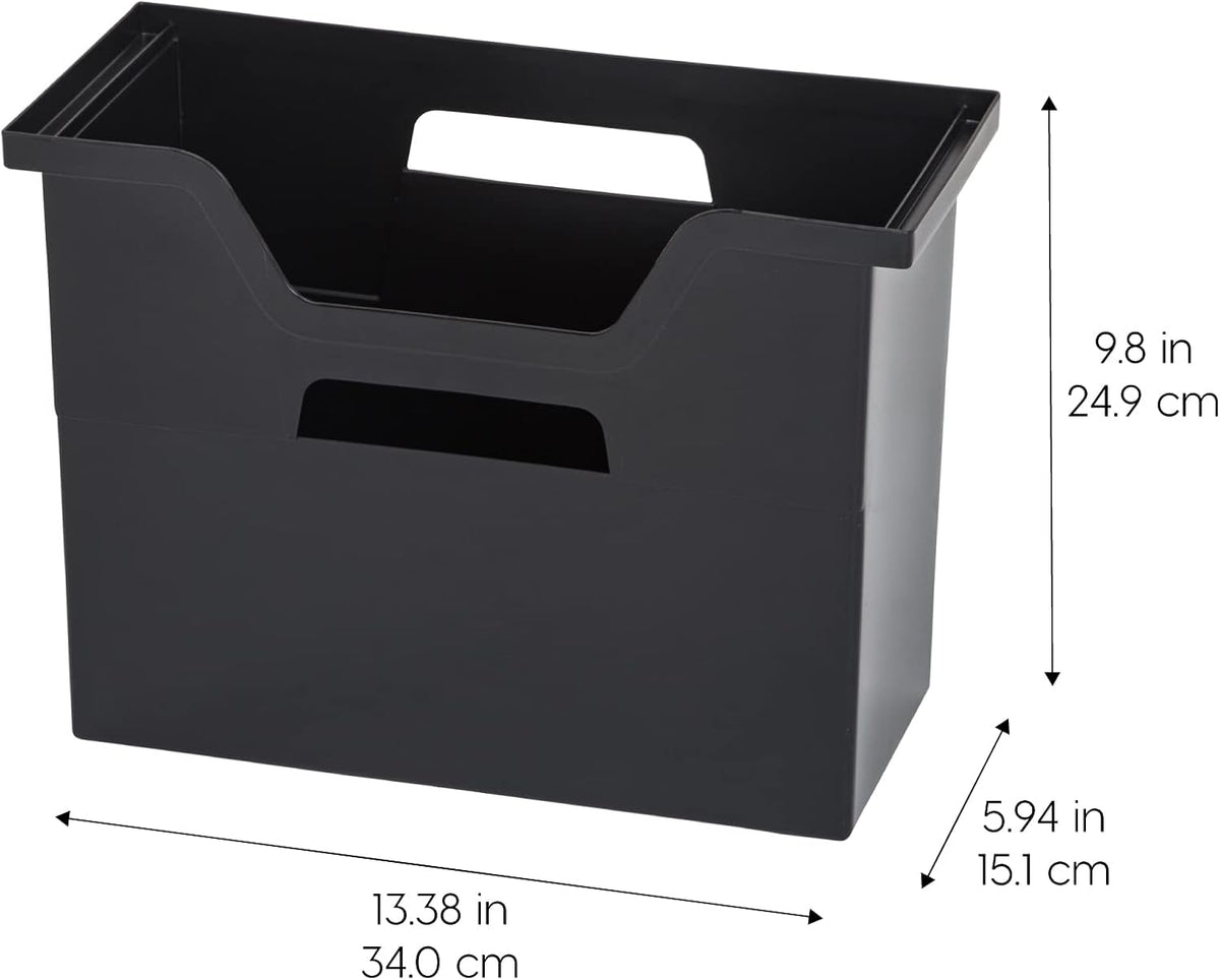 Small Desktop File Box with Open Lid, Clear