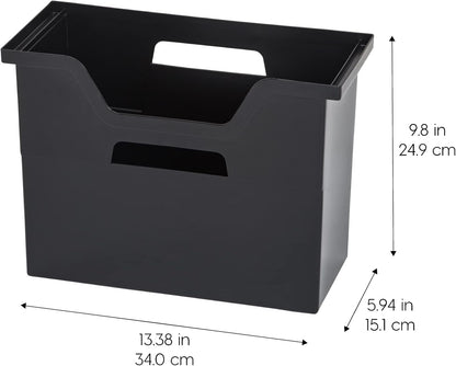 Small Desktop File Box with Open Lid, Clear