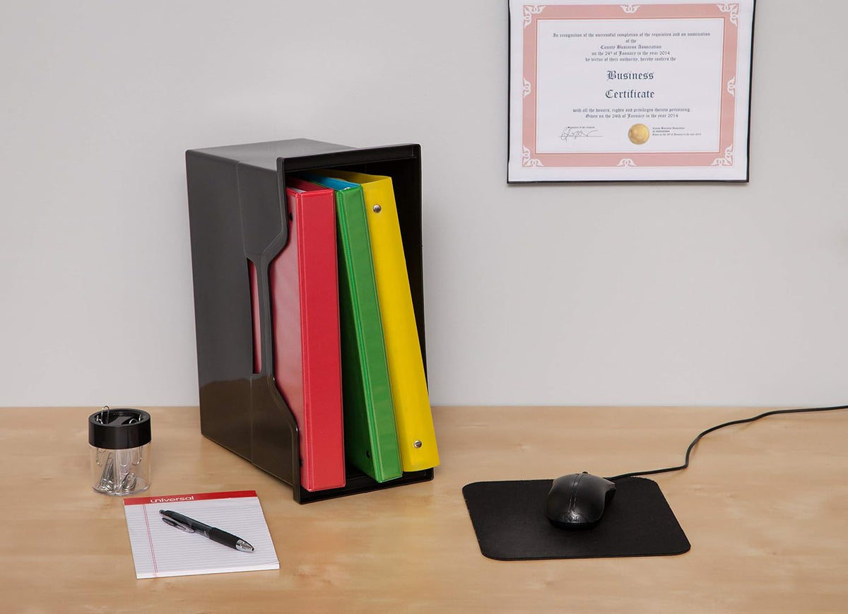 Small Desktop File Box with Open Lid, Clear