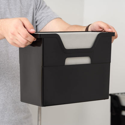 Small Desktop File Box with Open Lid, Clear