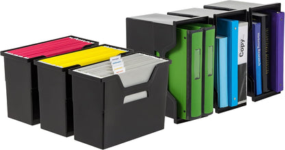 Small Desktop File Box with Open Lid, Clear