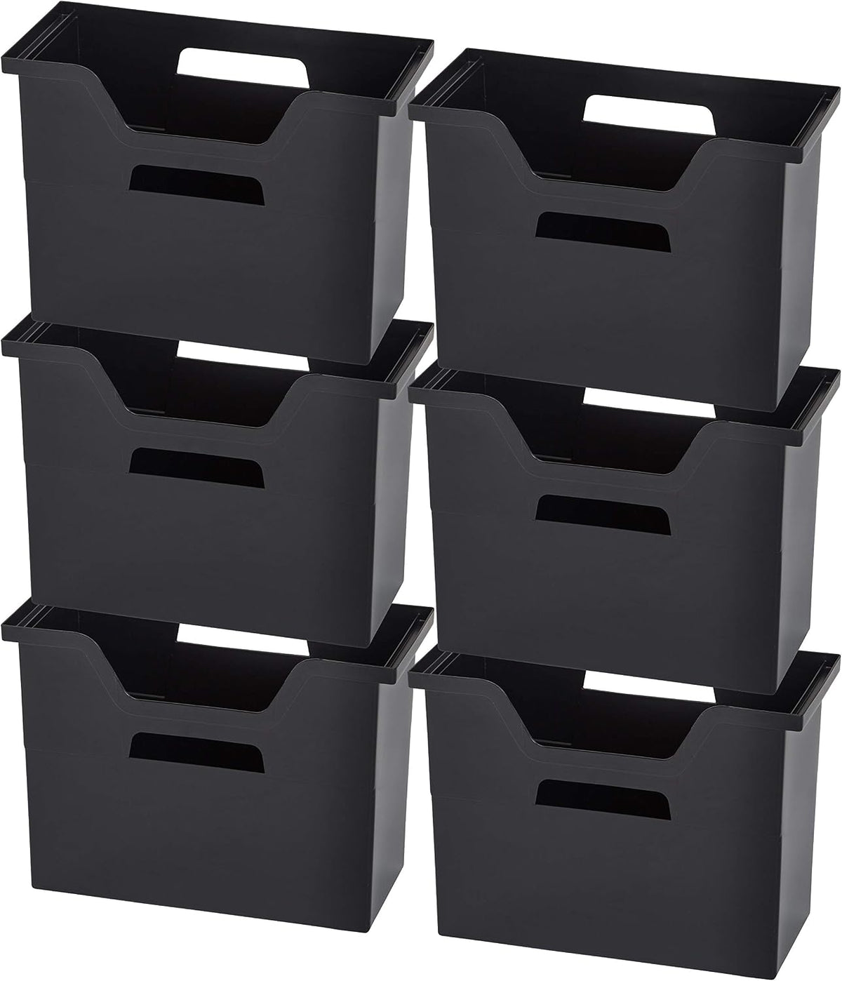 Small Desktop File Box with Open Lid, Clear