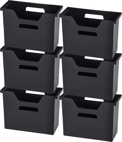 Small Desktop File Box with Open Lid, Clear