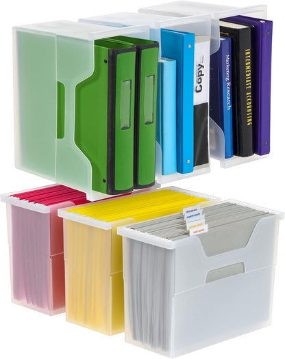 Small Desktop File Box with Open Lid, Clear