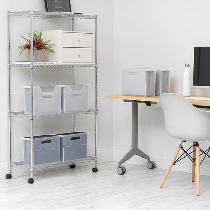 Small Desktop File Box with Open Lid, Clear