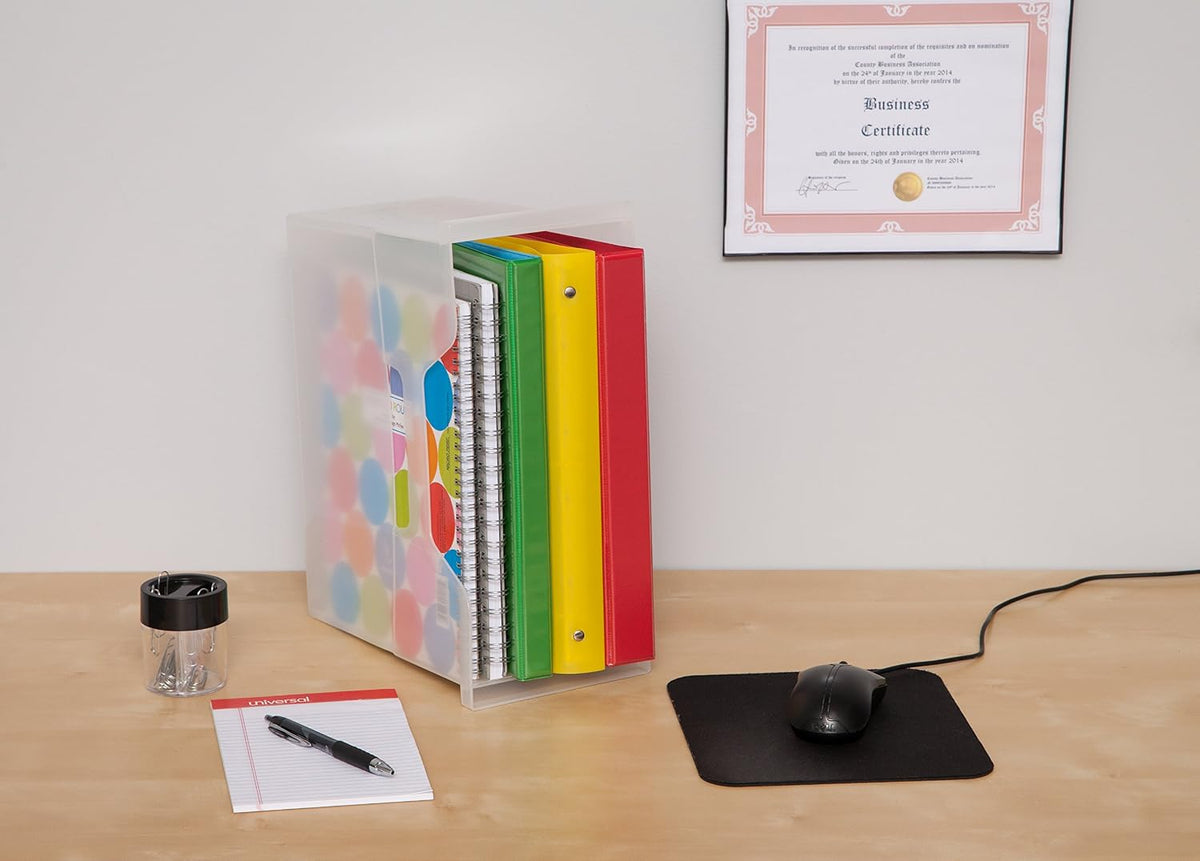 Small Desktop File Box with Open Lid, Clear