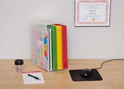 Small Desktop File Box with Open Lid, Clear