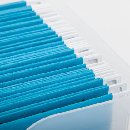Small Desktop File Box with Open Lid, Clear