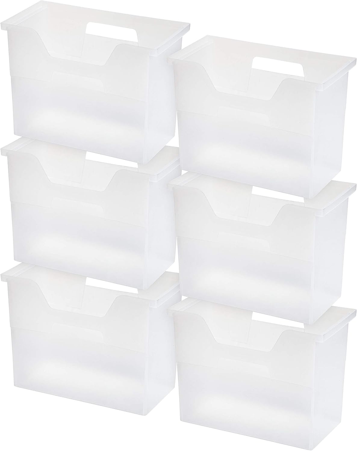 Small Desktop File Box with Open Lid, Clear
