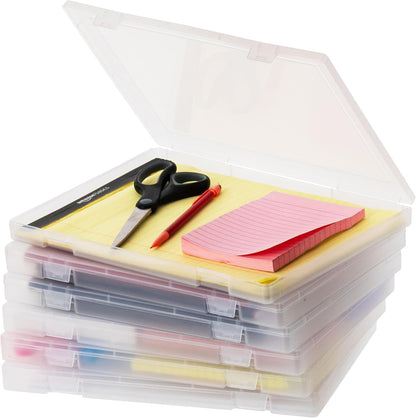 Small Desktop File Box with Open Lid, Clear