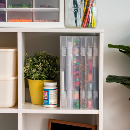 Small Desktop File Box with Open Lid, Clear