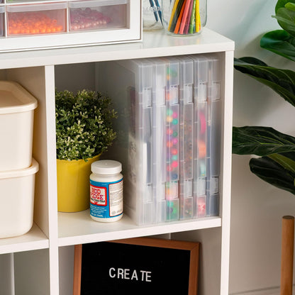 Small Desktop File Box with Open Lid, Clear
