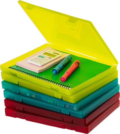 Small Desktop File Box with Open Lid, Clear