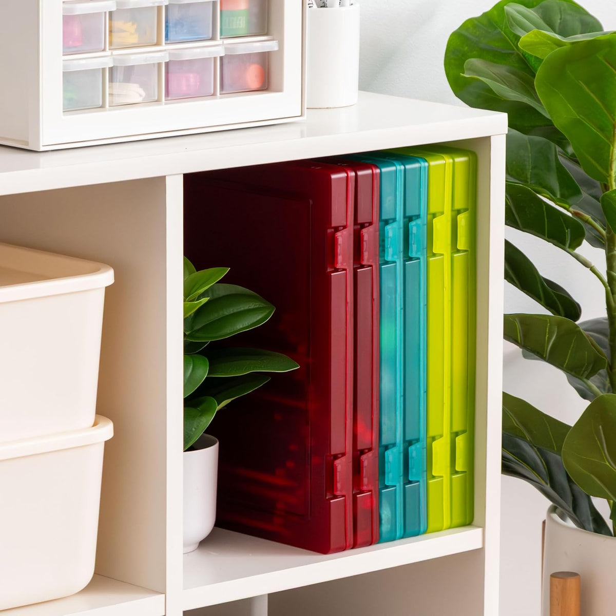 Small Desktop File Box with Open Lid, Clear