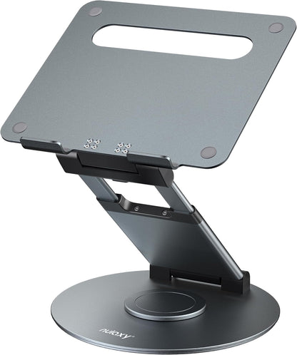 18" Height Telescopic 360 Rotating Aluminum Laptop Stand Desk, Gray