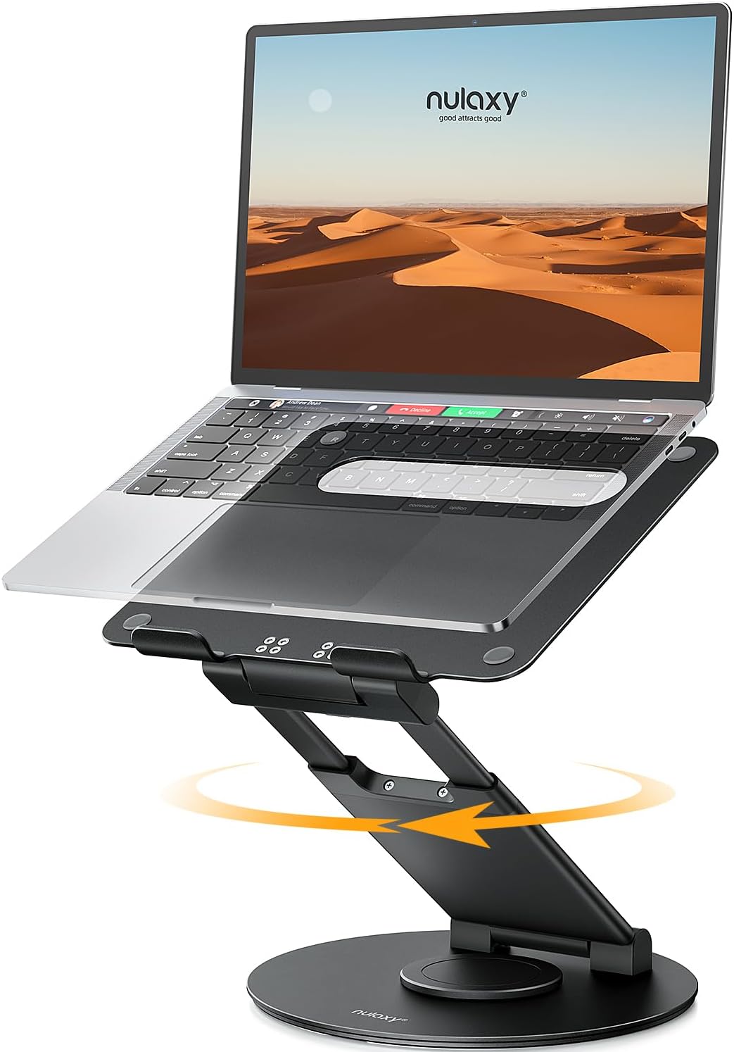 18" Height Telescopic 360 Rotating Aluminum Laptop Stand Desk, Gray