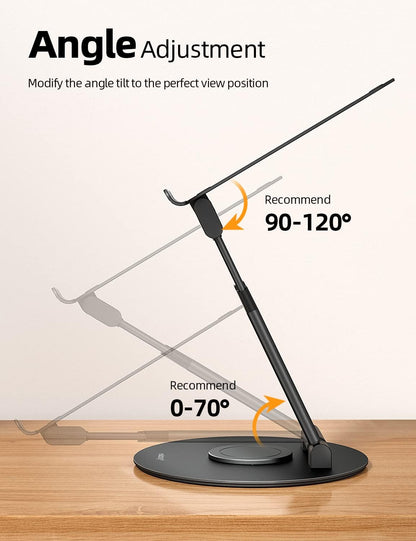 18" Height Telescopic 360 Rotating Aluminum Laptop Stand Desk, Gray