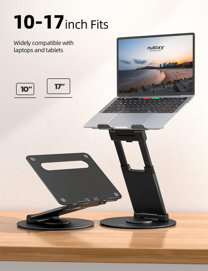 18" Height Telescopic 360 Rotating Aluminum Laptop Stand Desk, Gray