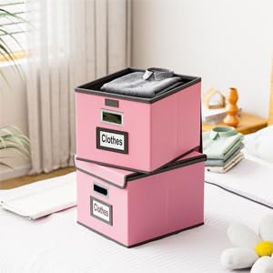 Upgraded Portable File Organizer Box with Lid, Collapsible Linen Hanging Filing Storage Boxes with Plastic Slides, Decorative Home/Office Filing System Box for File and Folders Storage (Gray)