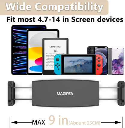 Gooseneck Tablet Holder for Bed, Reinforced Flexible Arm Tablet Stand with 360° Rotation, Hands-Free Clamp Mount for 4.7–13" iPad, Kindle, Galaxy Tab, Switch