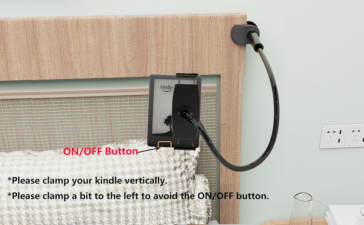Gooseneck Tablet Holder for Bed, Reinforced Flexible Arm Tablet Stand with 360° Rotation, Hands-Free Clamp Mount for 4.7–13" iPad, Kindle, Galaxy Tab, Switch