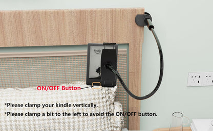 Gooseneck Tablet Holder for Bed, Reinforced Flexible Arm Tablet Stand with 360° Rotation, Hands-Free Clamp Mount for 4.7–13" iPad, Kindle, Galaxy Tab, Switch