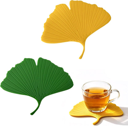 2PCS Fun Silicone Coasters, Cute Monstera Leaf Coaster for Cup Desk Decor