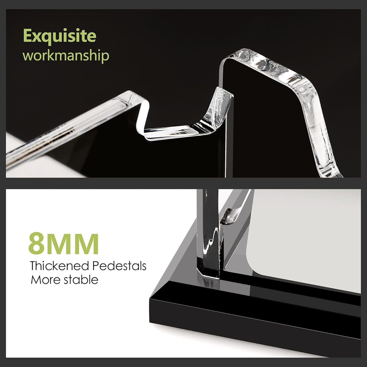 Acrylic Black Business Card Holder Clear Desk Display Stand 1 Slot