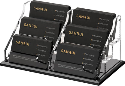 Acrylic Black Business Card Holder Clear Desk Display Stand 1 Slot