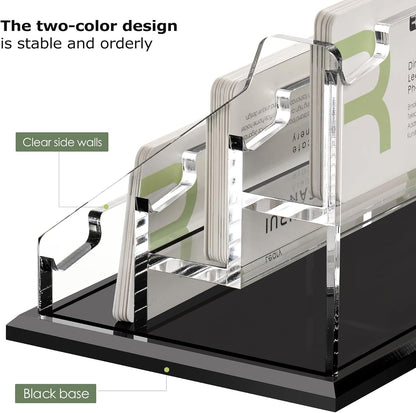 Acrylic Black Business Card Holder Clear Desk Display Stand 1 Slot