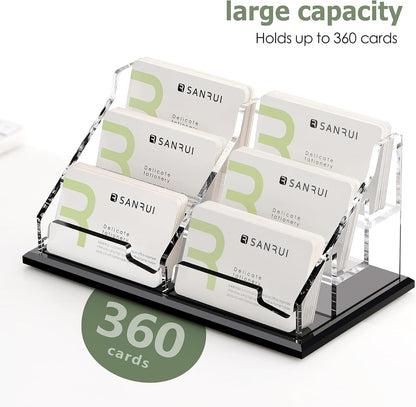 Acrylic Black Business Card Holder Clear Desk Display Stand 1 Slot