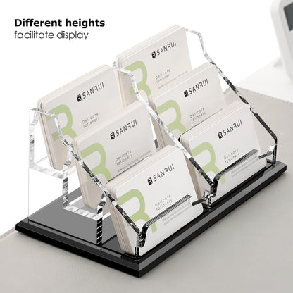 Acrylic Black Business Card Holder Clear Desk Display Stand 1 Slot