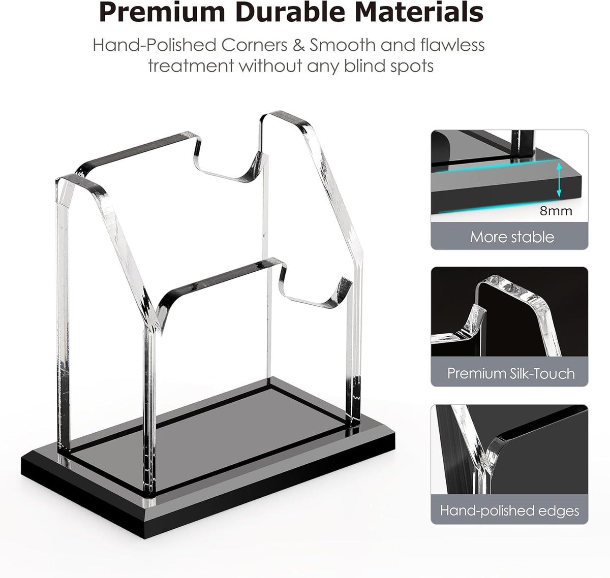 Acrylic Black Business Card Holder Clear Desk Display Stand 1 Slot